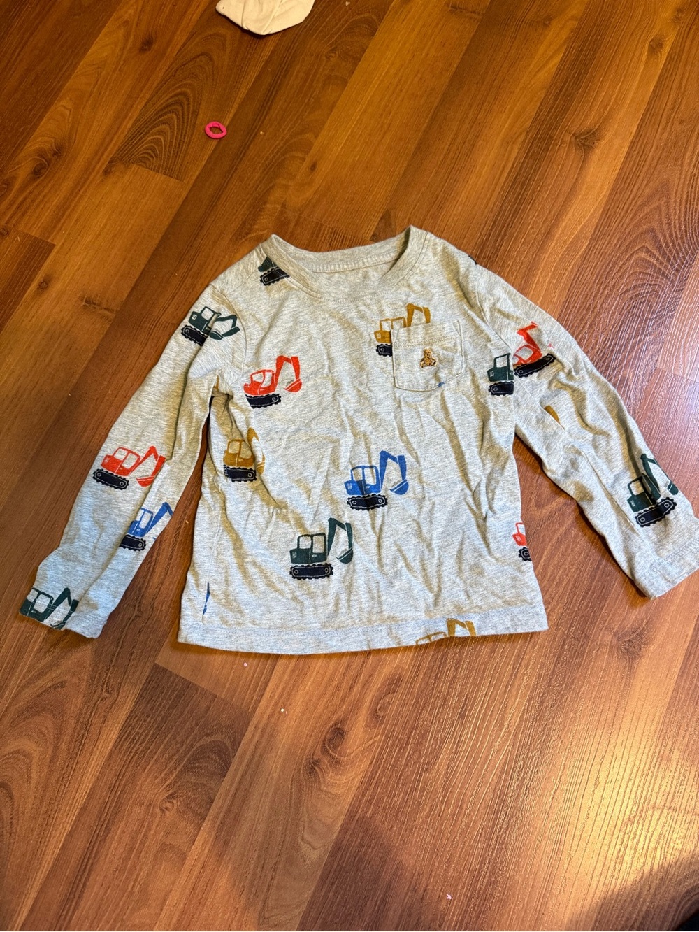 Kids GAP Long-Sleeve Excavator Tee - Gray with Multicolor Trucks
